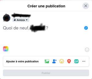 Facebook écrire une publication